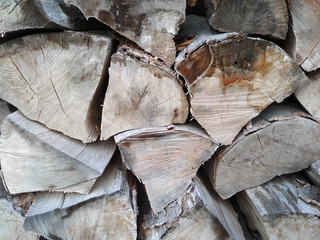 Firewood, Wooden log, Woodpile, Stack of wood stored for fuel, Background