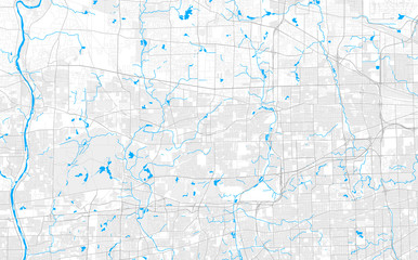 Rich detailed vector map of Wheaton, Illinois, United States of America