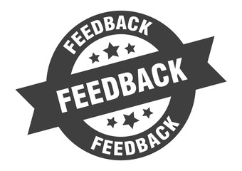 feedback sign. feedback black round ribbon sticker