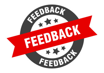 Fototapeta premium feedback sign. feedback black-red round ribbon sticker