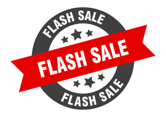 flash sale sign. flash sale black-red round ribbon sticker