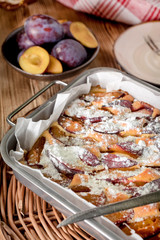 Traditional homemade cake with fruit.