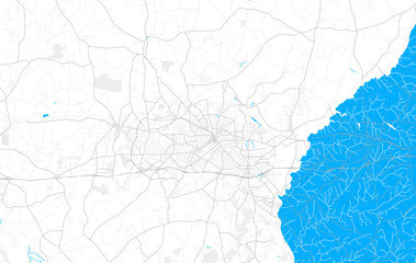 Rich detailed vector map of Burlington, North Carolina, United States of America