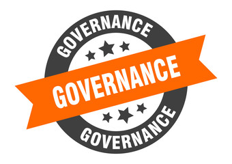 Fototapeta premium governance sign. governance orange-black round ribbon sticker