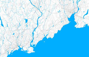 Rich detailed vector map of Milford, Connecticut, United States of America