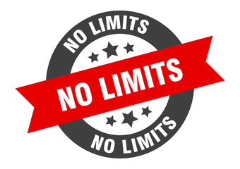 Obraz premium no limits sign. no limits black-red round ribbon sticker