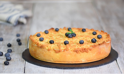 The yummy blueberry Cheesecake, Pie.