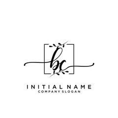 BC Beauty vector initial logo, handwriting logo.