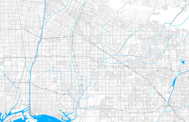 Rich detailed vector map of Cerritos, California, United States of America