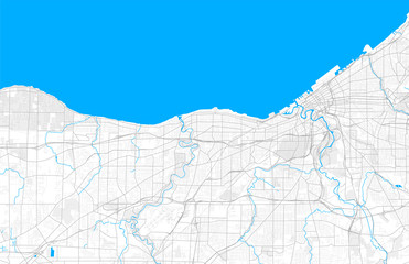 Rich detailed vector map of Lakewood, Ohio, United States of America