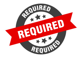 Fototapeta premium required sign. required black-red round ribbon sticker