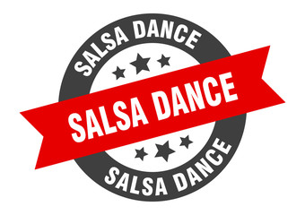 Obraz premium salsa dance sign. salsa dance black-red round ribbon sticker