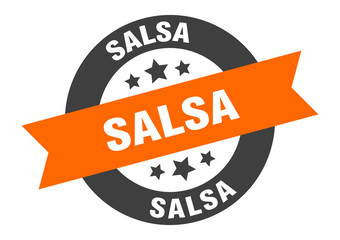 Fototapeta premium salsa sign. salsa orange-black round ribbon sticker