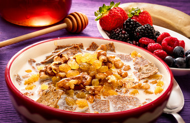 breakfast with fresh ingredients 