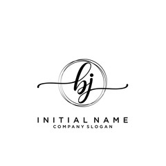 BJ Beauty vector initial logo, handwriting logo.