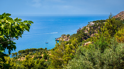 Panoramic view on the coastline of Alconasser, Mallorca, Spain