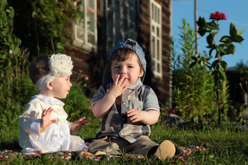 children in the park boy and girl