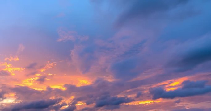 Red sunset sky motion clouds,dramatic sunset sky background,time lapse.