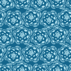 A seamless vector pattern with blue lace. Surface print design.