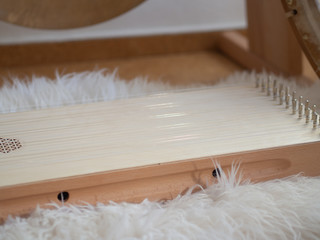 Monochord close up sound healing instrument.