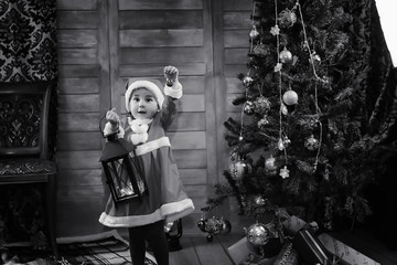 A child waiting for Santa Claus