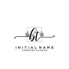 BT Beauty vector initial logo, handwriting logo.