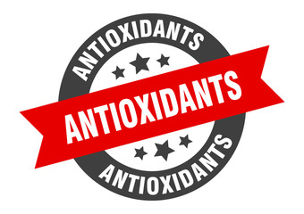 antioxidants sign. antioxidants black-red round ribbon sticker