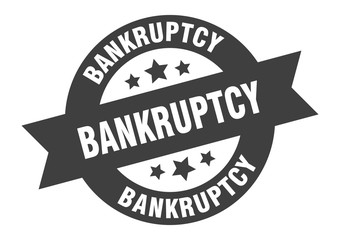 bankruptcy sign. bankruptcy black round ribbon sticker