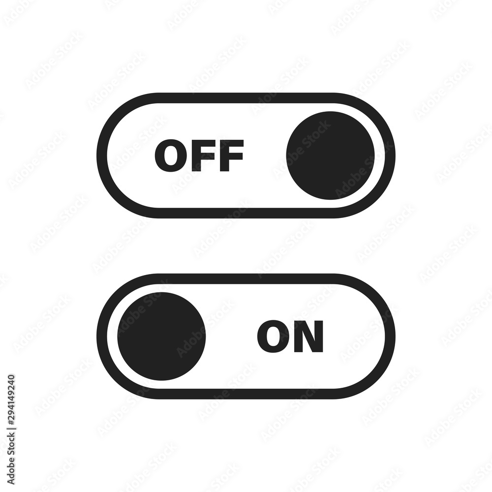 Poster toggle switch vector icon in trendy flat style for web design. mobile app interface design concept. 