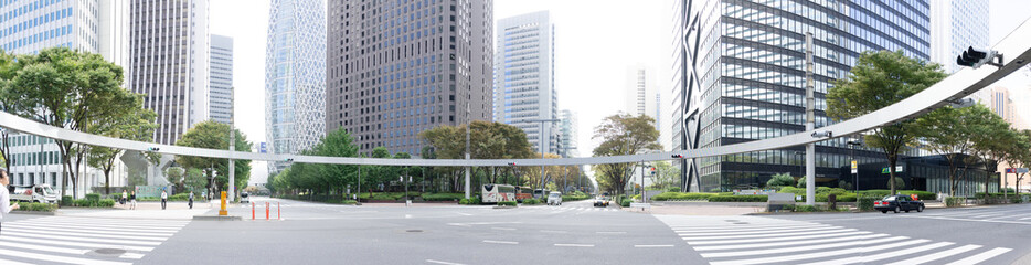 Fototapeta na wymiar 新宿の交差点「新宿警察署裏」　東京