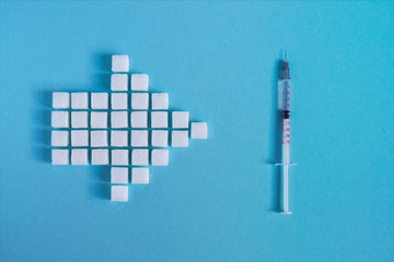 sugar and insulin syringe