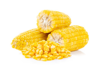 corn on white background. full depth of field