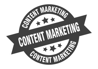 content marketing sign. content marketing black round ribbon sticker