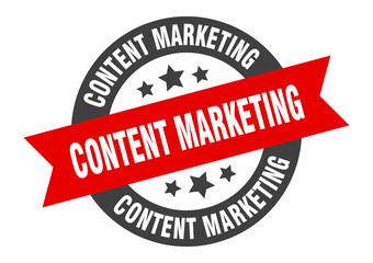 content marketing sign. content marketing black-red round ribbon sticker