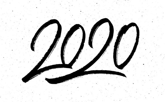 Calligraphy for 2020 New Year of the Rat. Greeting card design