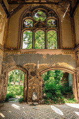 Old abandoned aristocratic house in decay.