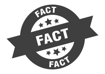 fact sign. fact black round ribbon sticker