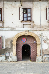 Fototapeta na wymiar Old house in Petrovaradin below the Petrovaradin fortress near Novi Sad