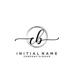 Obraz premium CB Beauty vector initial logo, handwriting logo.