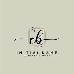 CB Beauty vector initial logo, handwriting logo.