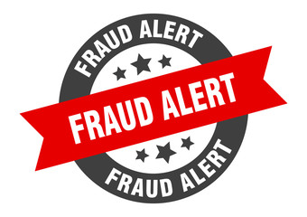 Fototapeta premium fraud alert sign. fraud alert black-red round ribbon sticker
