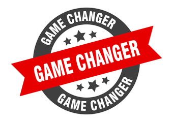 game changer sign. game changer black-red round ribbon sticker
