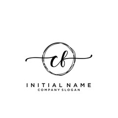 CF Beauty vector initial logo, handwriting logo.