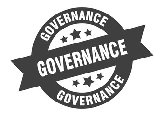 governance sign. governance black round ribbon sticker