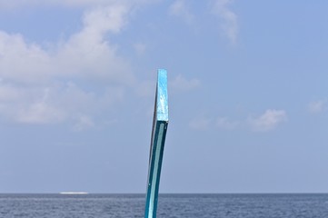 Decorative element in the bow of the maldivian boat called 'dhoni' (Ari Atoll, Indian Ocean, Maldives)