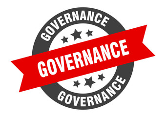 governance sign. governance black-red round ribbon sticker