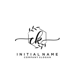 CK Beauty vector initial logo, handwriting logo.