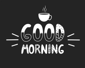 Lettering good morning in scandinavian style