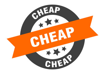 cheap sign. cheap orange-black round ribbon sticker