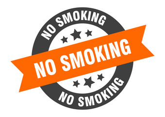no smoking sign. no smoking orange-black round ribbon sticker